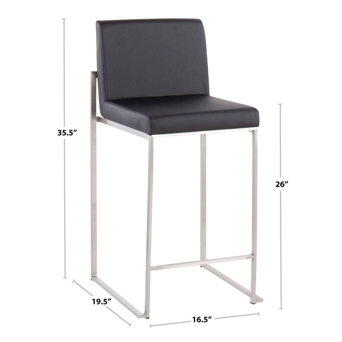 LumiSource Fuji Contemporary High Back Counter Stools - Set of 2