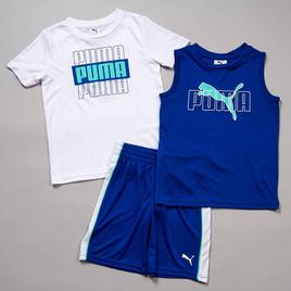 Boys (4-7) Puma(R) 3pc. Poly Short Sleeve Tee/Muscle Tee/Shorts Set