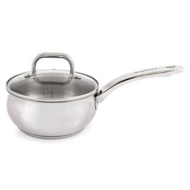 BergHOFF Belly Shape Stainless Steel 6.25in Saucepan w/ Glass Lid
