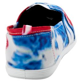 Womens Ashley Blue Americana Canvas Tie Dye Slip On Flats