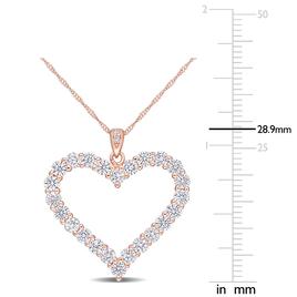 Sterling Silver 18kt. Rose Gold Dew Moissanite Pendant