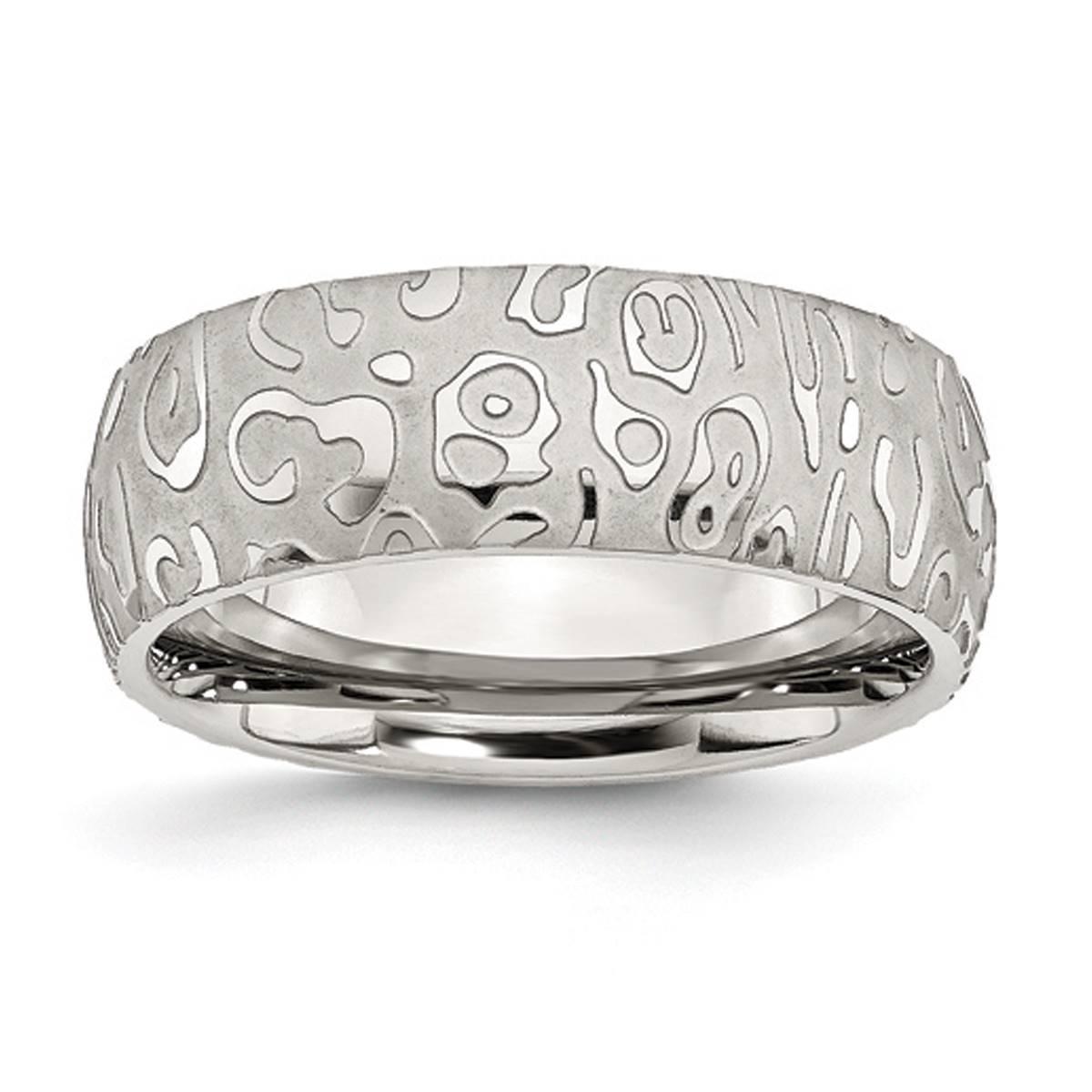 Mens Gentlemen's Classics(tm) Textured Stainless Steel 8mm Band
