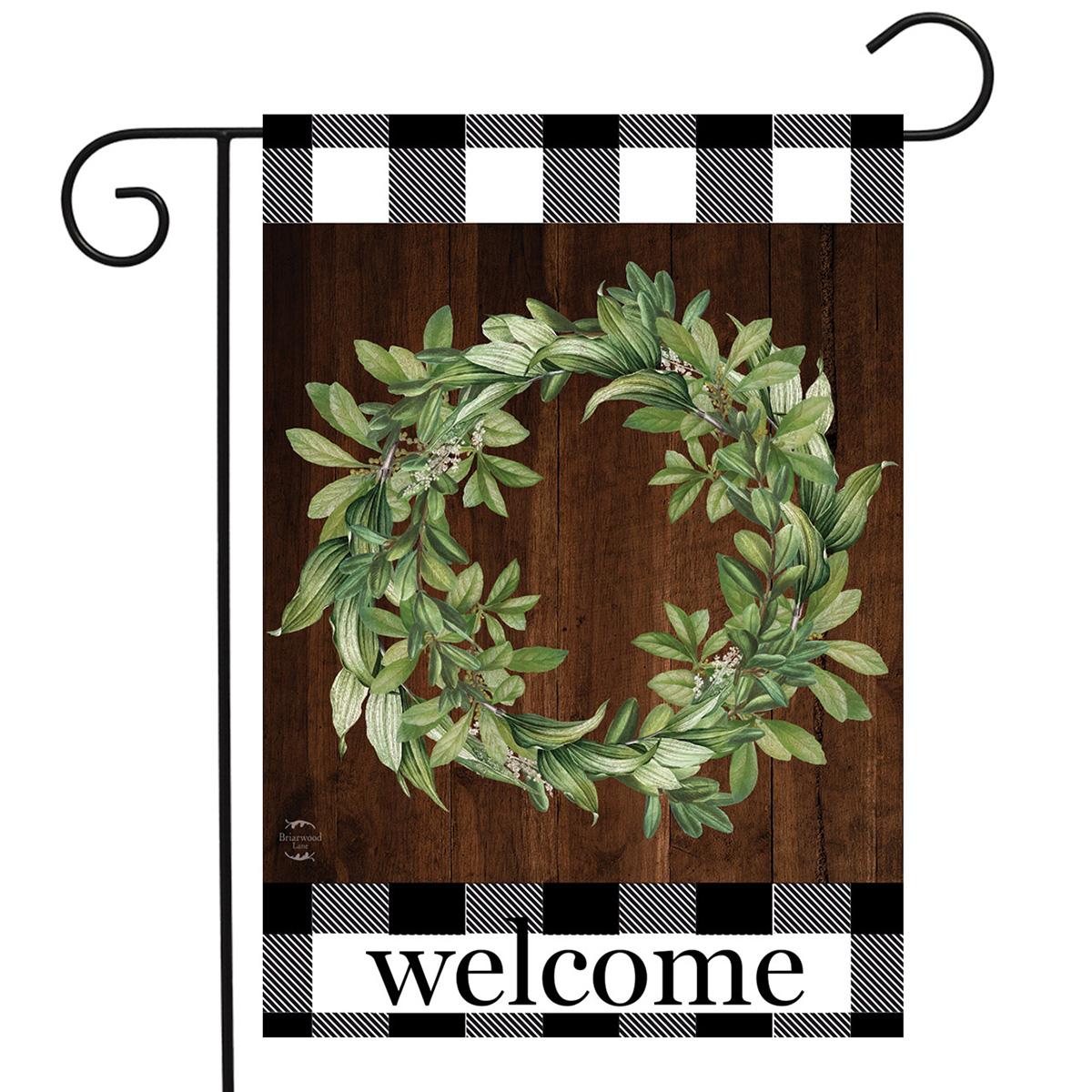 Briarwood Lane Farmhouse Wreath Welcome Garden Flag