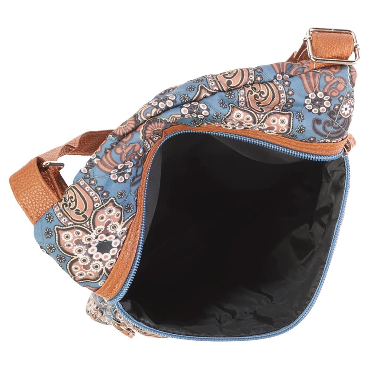 Stone Mountain Lockport Paisley Garden Crossbody - Black/Grey/Tan