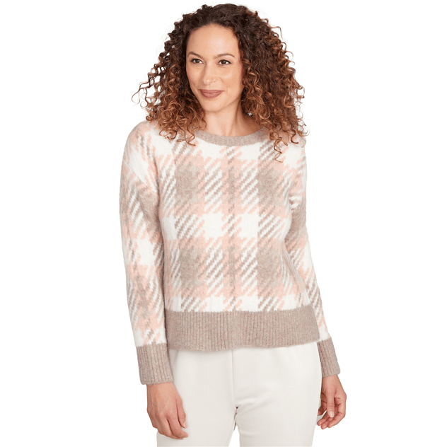 Womens Skye’s the Limit By Invitation Houndstooth Sweater