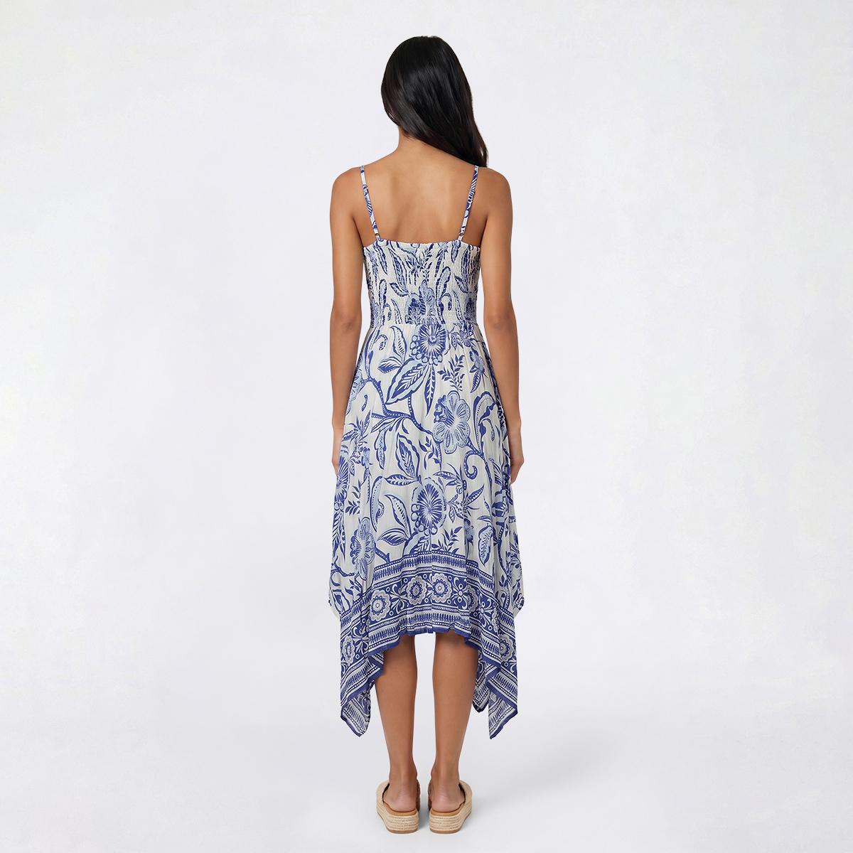 Juniors Angie Twist Front Handkerchief Hem High Low Dress