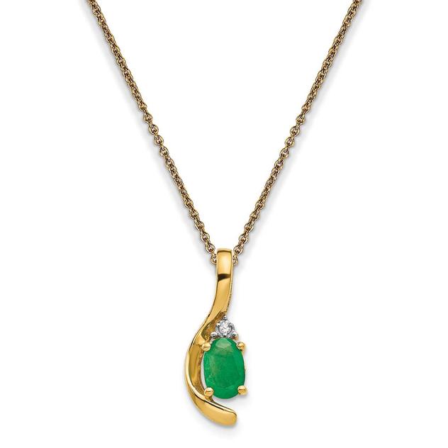 Gemstone Classics™ 14kt. Yellow Gold Green Emerald Necklace