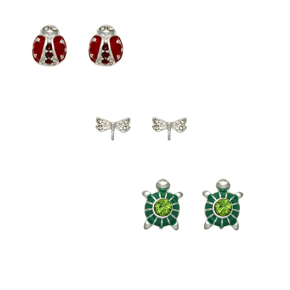 Freedom Butterfly Lady Bug & Turtle Earrings Set