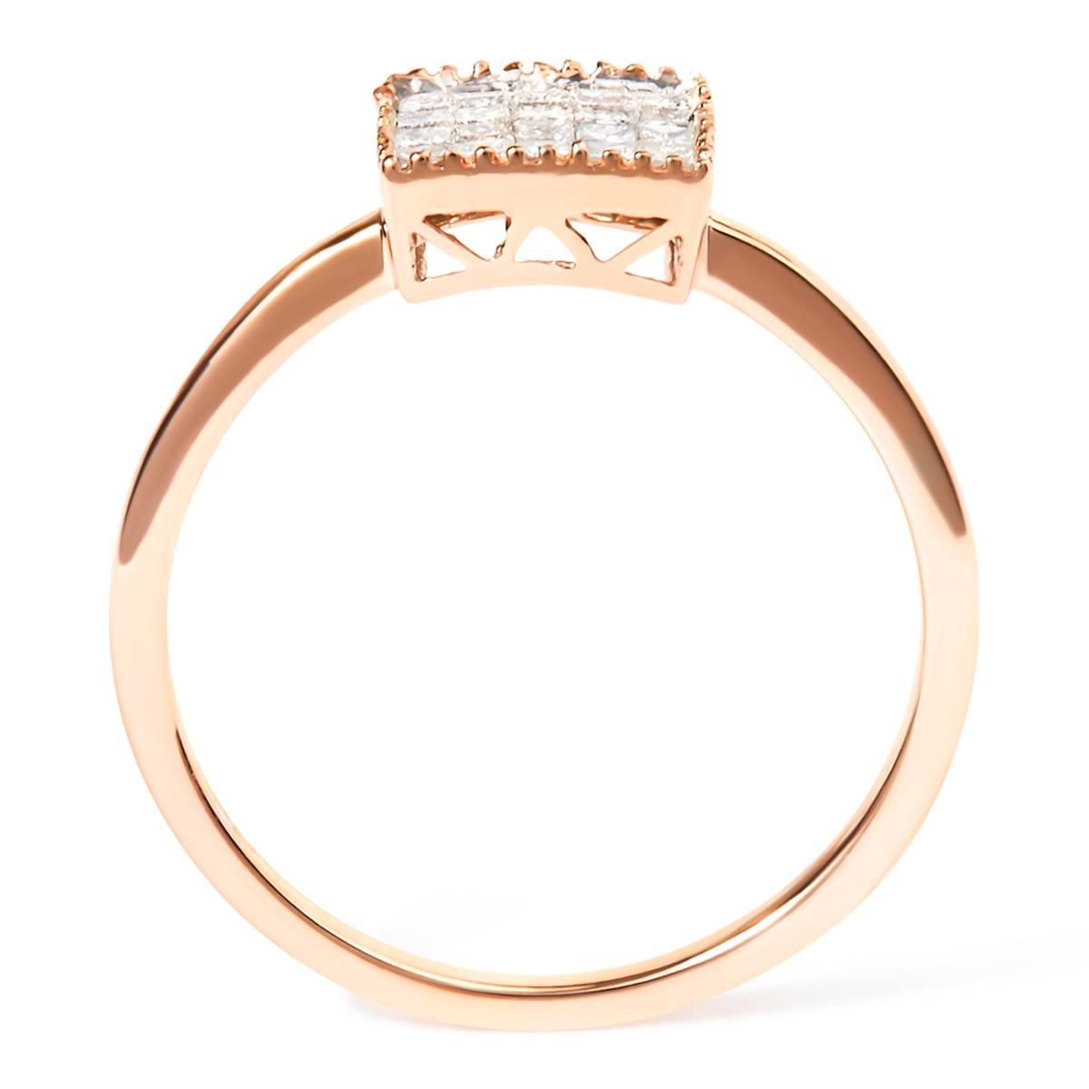 Haus of Brilliance 10kt. Rose Gold 1/3ctw. Diamond Square Ring