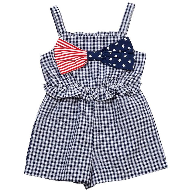 Girls (4-6x) Bonnie Jean Americana Seersucker Romper