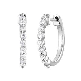 Nova Star® Sterling Silver Lab Grown Diamond Hoop Earrings