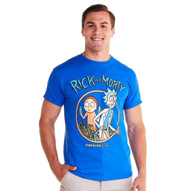 Young Mens Short Sleeve Rick & Morty Graphic Tee