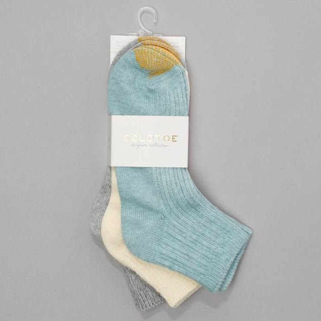 Womens Gold Toe® 3pk. Midweight Knit Bobby Quarter Socks