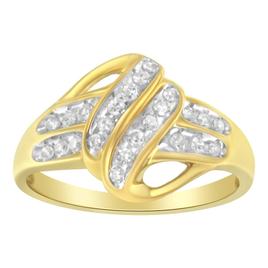 Loveblooms(tm) Yellow Gold 1/4ctw. Diamond Bypass Ring