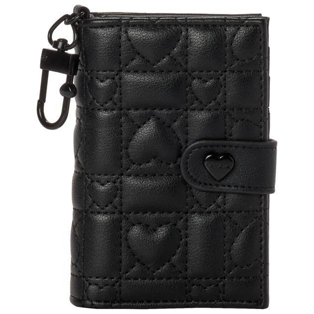 Womens Betsey Johnson XO Leah Quilted Heart Card Case Wallet