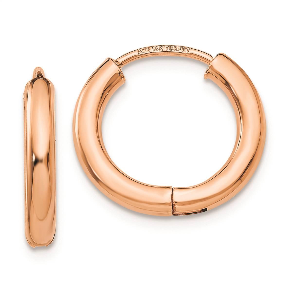 Gold Classics(tm) 14kt. Rose Gold Polished Hoop Earrings