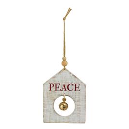 Northlight Seasonal White Wooden Peace Christmas Ornament