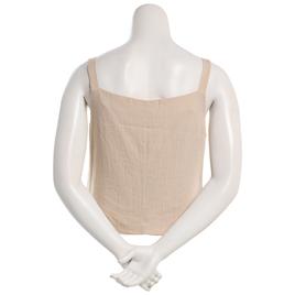 Juniors A. Byer Button Up Vest Tank Top - Sand