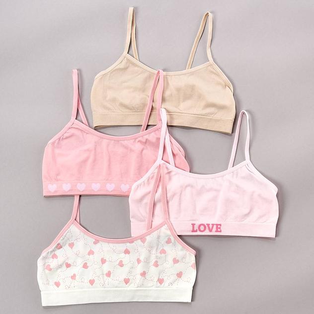 Girls Sweet Princess 4pk. Seamless Love Bralettes
