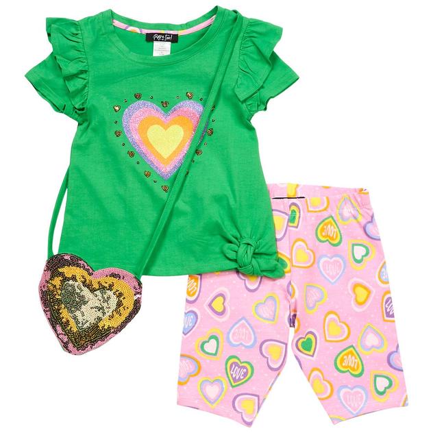 Girls (4-6x) Rare Too Heart Short Sleeve Top w/ Bike Shorts