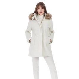 Womens Nine West Faux Wool Duffle w/Faux Fur Trimmed Hood
