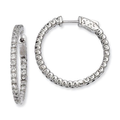 Sterling Silver 28mm x 26mm Hoop Earrings