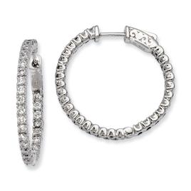 Sterling Silver 28mm x 26mm Hoop Earrings