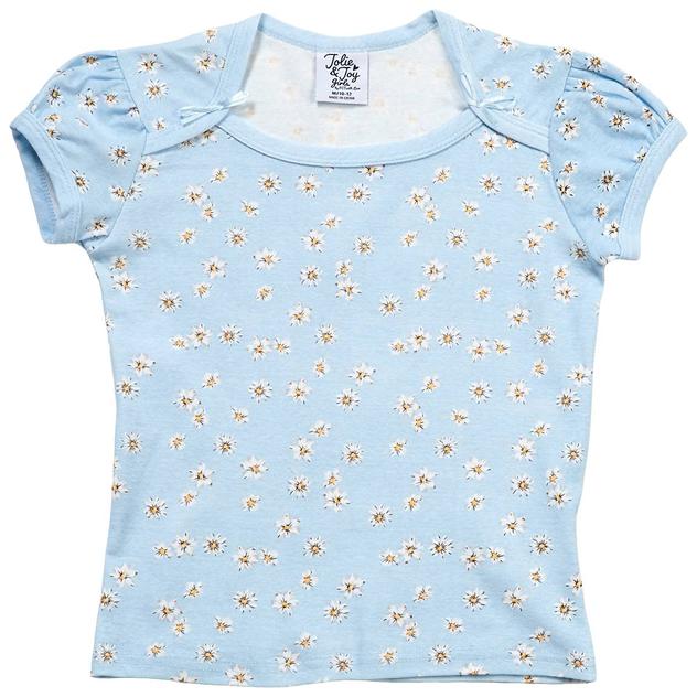 Girls (7-16) Jolie & Joy Puff Sleeve Daisy Bow Tee