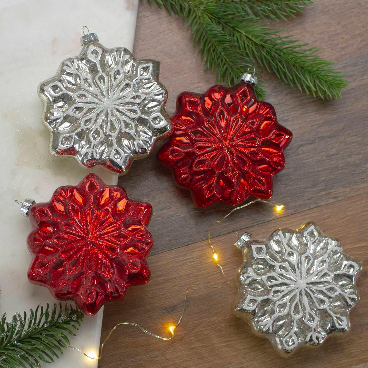 Northlight Seasonal 4pc. Snowflake Hanging Christmas Ornaments