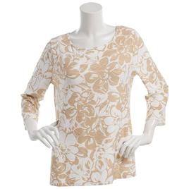 Womens Emily Daniels 3/4 Sleeve Floral Jacquard Tunic Blouse