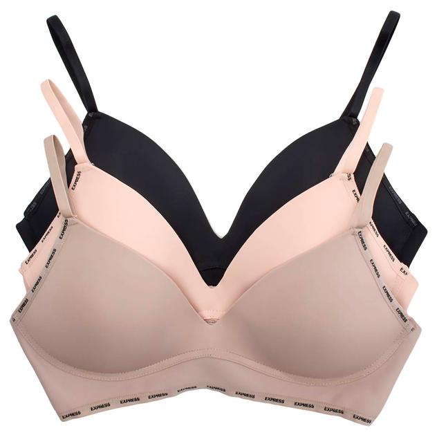 Womens Express 3pk. Wire-Free Micro w/ Logo Detail Bras EX04052A3