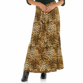 Womens NY Collection Leopard Maxi Skirt - Tawny Leospots
