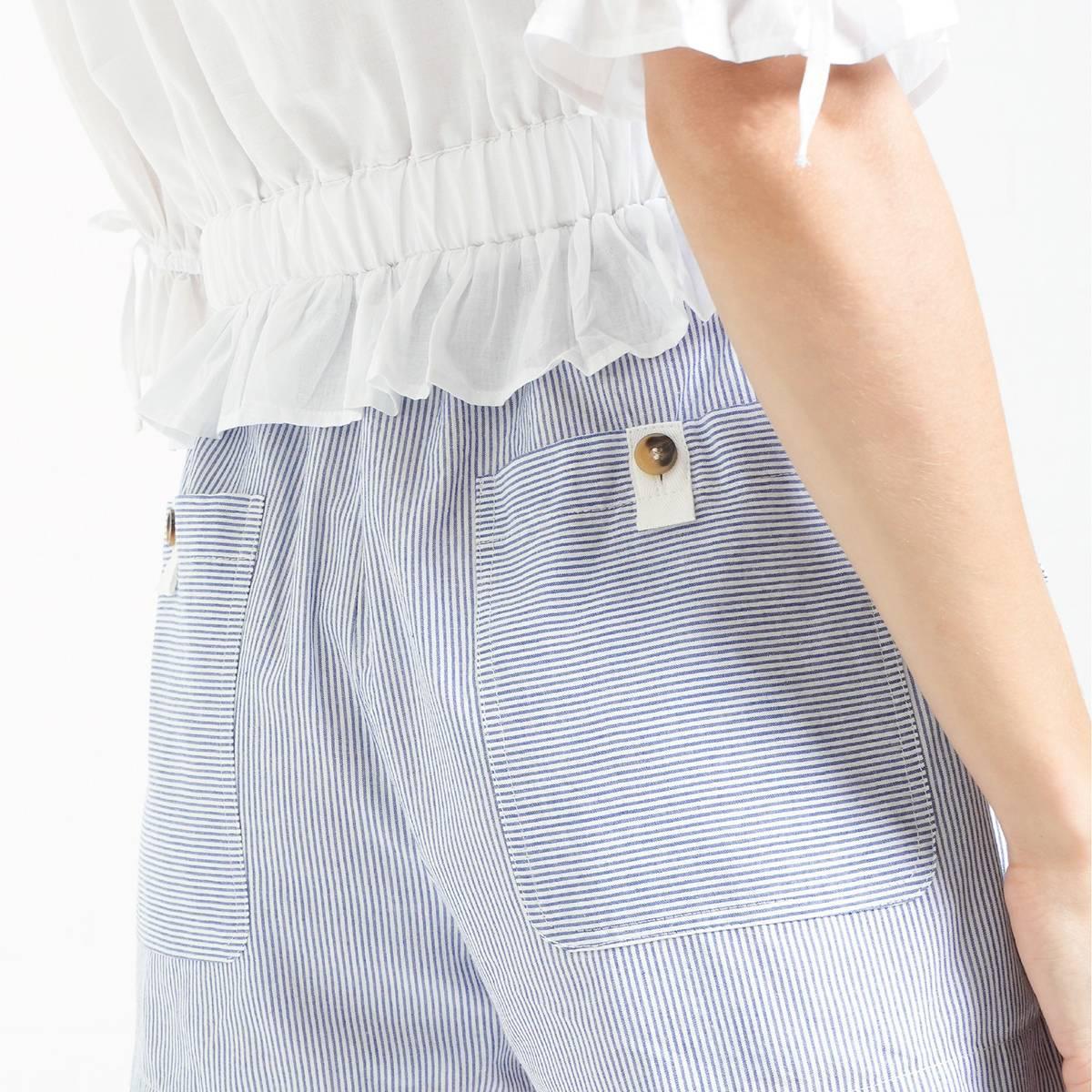 Womens MNK Seersucker Drawstring Shorts w/ Pockets