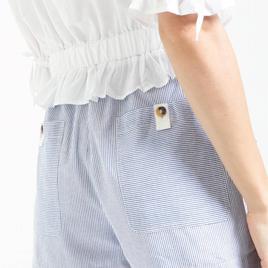 Womens MNK Seersucker Drawstring Shorts w/ Pockets