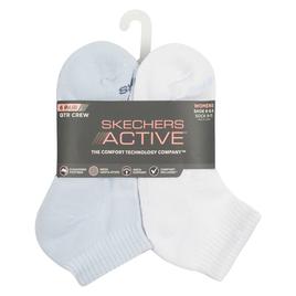 Womens Skechers 6pk. 1/2 Terry Quarter Crew Socks