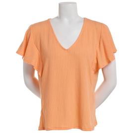 Womens New York Laundry Multi Rib Sleeveless Tee - Melon Coral