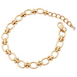 Design Collection Gold-Tone 7.5in. Barbell Chain Bracelet