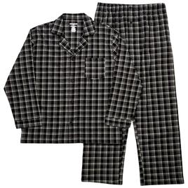 Mens Preswick & Moore Plaid Woven Pajama Set - Black/Grey/White