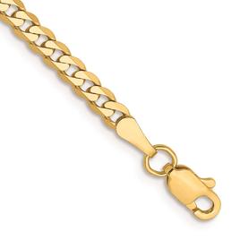 Gold Classics(tm) 2.9mm. 14k Gold Beveled Curb Chain Anklet