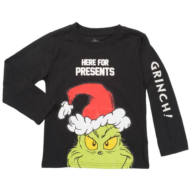 Boys (4-7)  Grinch Here For The Presents Short Sleeve Tee