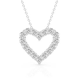 Nova Star(R) 14kt. White Gold 1ctw. Lab Grown Diamond Heart Pendant