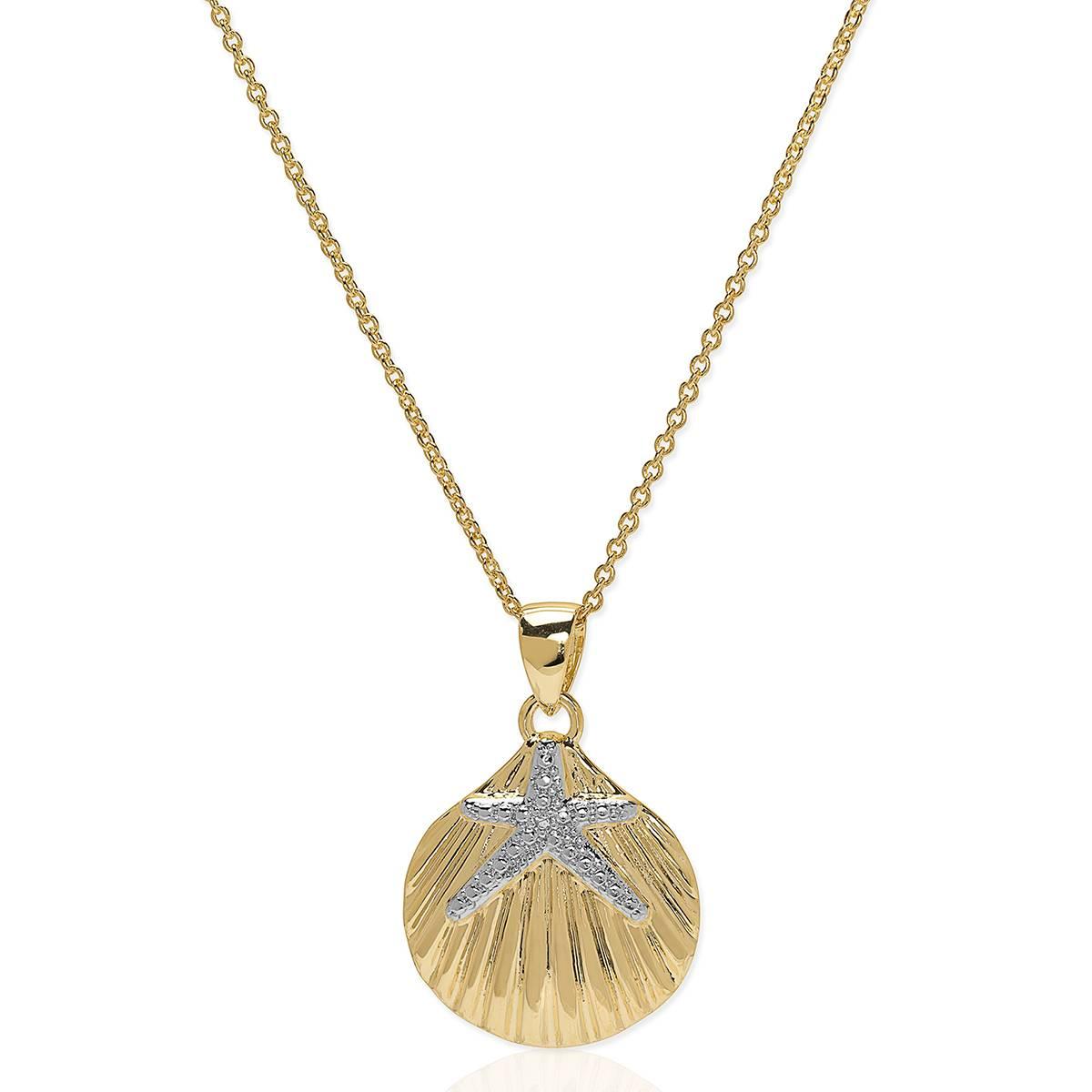 Accents by Gianni Argento Starfish on Shell Pendant Necklace