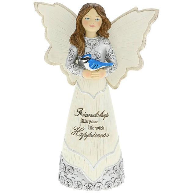 Pavilion Elements Friendship Angel Figurine with Blue Jay