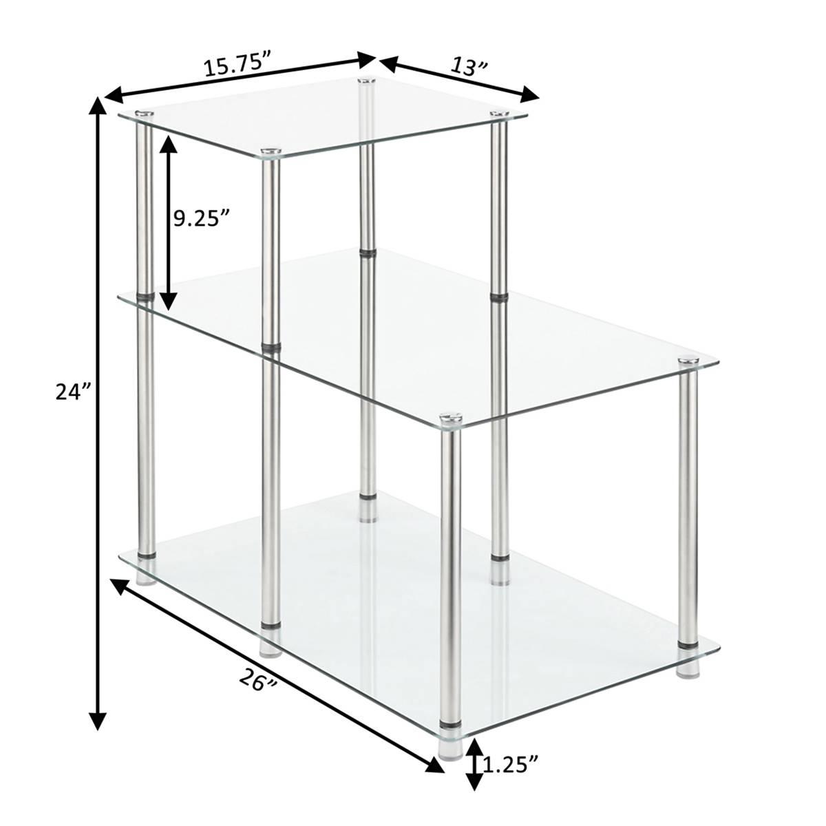 Convenience Concepts Designs2Go Classic Glass Chairside End Table