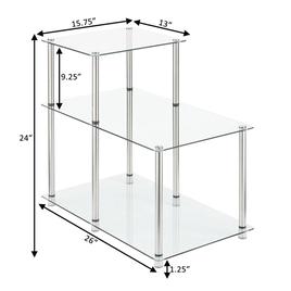 Convenience Concepts Designs2Go Classic Glass Chairside End Table