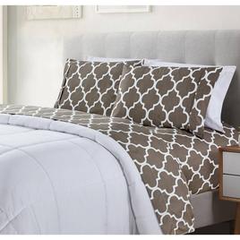 Bibb Home Egyptian Luxury 1800TC Printed 4pc. Sheet Set