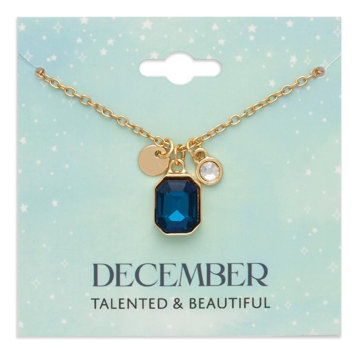 December Birthstone Crystal Charm Necklace