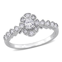 Diamond Classics(tm) 14kt. White Gold 1/3ctw. Diamond Oval Ring