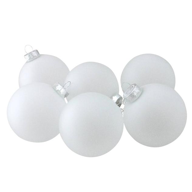 Northlight 6ct. Frosted Glass Christmas Ball Ornaments