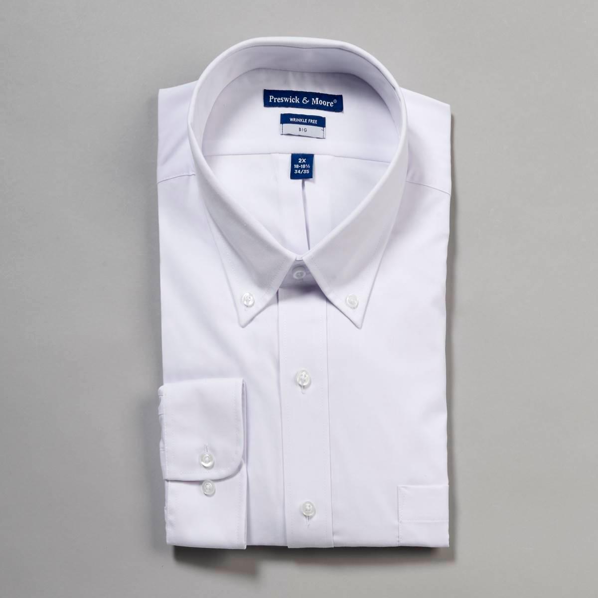 Mens Big & Tall Preswick & Moore Stretch Dress Shirt  White